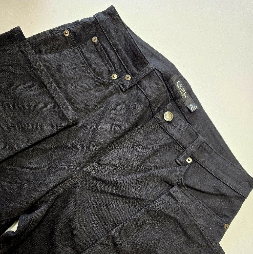 Lauren Black Denim Jeans 12 Petite